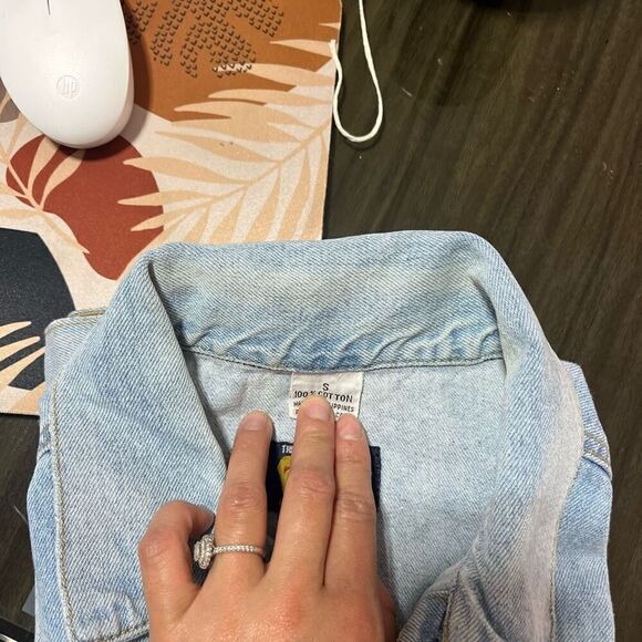 Vintage TCFS Mens Denim Trucker Vest Size Small Cotton - Picture 8 of 10